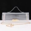 Clear Top-Handle Bag with Metallic Front Accent