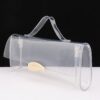 Clear Top-Handle Bag with Metallic Front Accent
