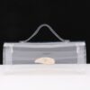Clear Top-Handle Bag with Metallic Front Accent