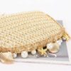 Woven Pearl-Chain Shoulder Bag with Nautical Charms