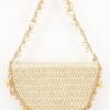 Woven Pearl-Chain Shoulder Bag with Nautical Charms