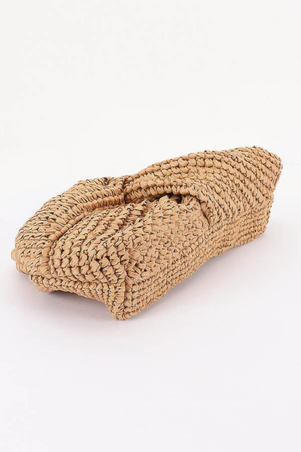 Twist-Knot Textured Woven Crossbody Bag