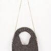 Crochet Woven Hobo Bag - Natural Straw & Chain