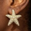 Seaside Crystal Starfish Stud Earrings