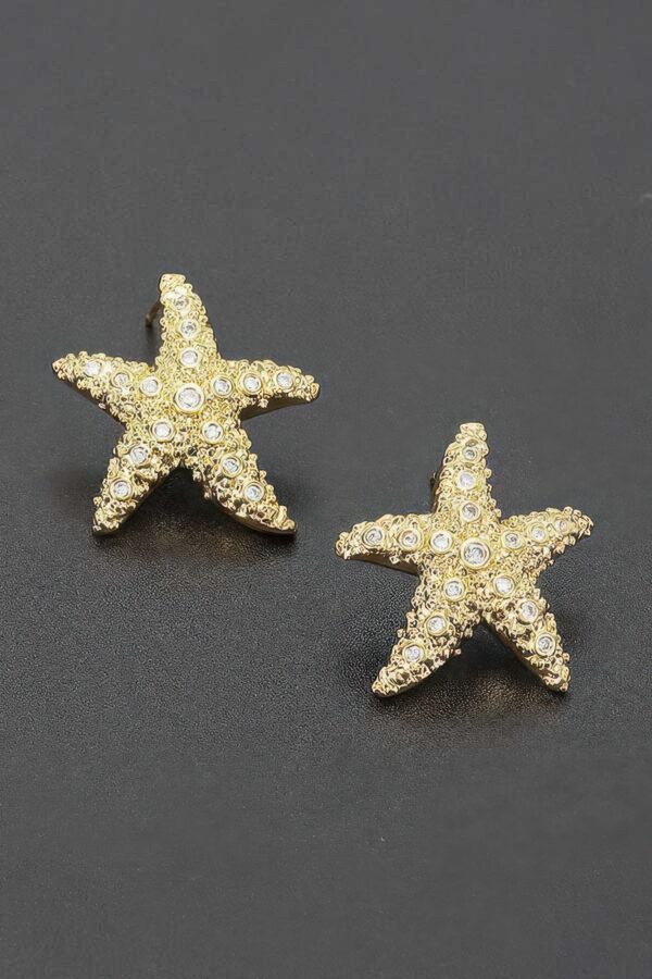 Seaside Crystal Starfish Stud Earrings