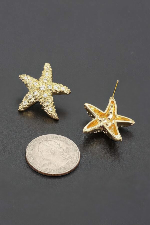 Seaside Crystal Starfish Stud Earrings