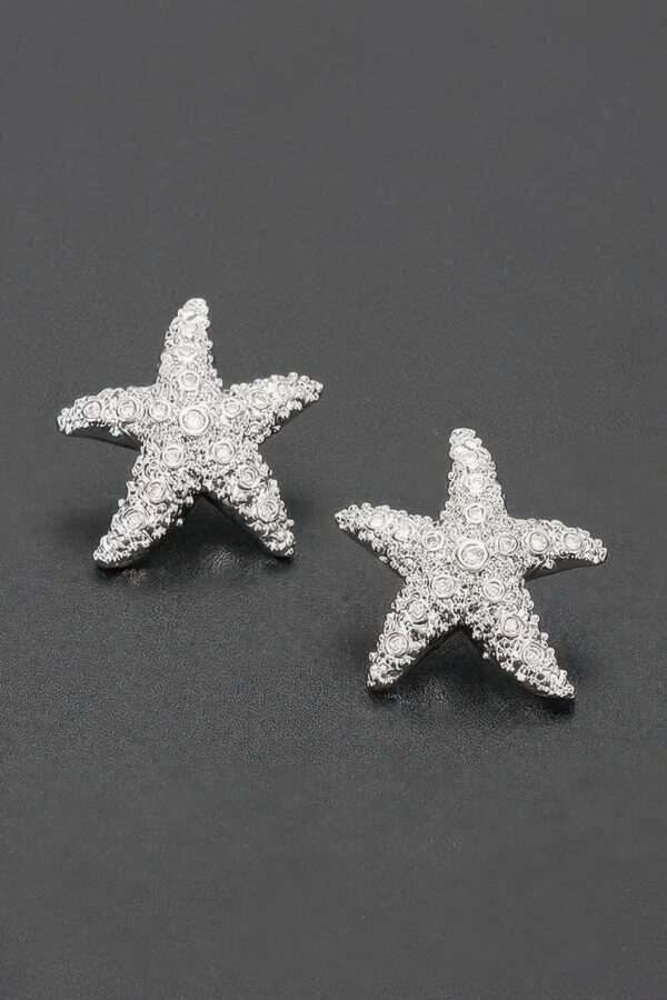 Seaside Crystal Starfish Stud Earrings