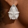 Starfish & Shell Stud Earrings - Layered Coastal Design