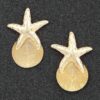 Starfish & Shell Drop Earrings - Textured Metal Motif