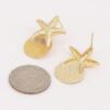 Starfish & Shell Drop Earrings - Textured Metal Motif
