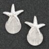 Starfish & Shell Drop Earrings - Textured Metal Motif