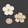 Woven Flower Stud Earrings - Sparkling Center Accent