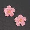 Woven Flower Stud Earrings - Sparkling Center Accent