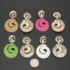 Raffia Spiral Drop Earrings - Woven Spiral Design