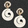 Raffia Spiral Drop Earrings - Woven Spiral Design