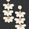 Raffia Flower Drop Earrings - Layered Boho Drops