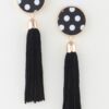 Polka Dot Tassel Drop Earrings - Retro Fringe