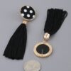 Polka Dot Tassel Drop Earrings - Retro Fringe