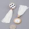 Polka Dot Tassel Drop Earrings - Retro Fringe