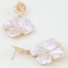 Layered Poppy Flower Drop Earrings - Textured Metal