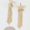 Beaded Starfish Drop Earrings with Chain Tassels
