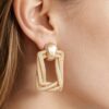 Braided Frame Twist Drop Earrings - Geometric Texture
