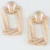 Braided Frame Twist Drop Earrings - Geometric Texture