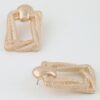 Braided Frame Twist Drop Earrings - Geometric Texture