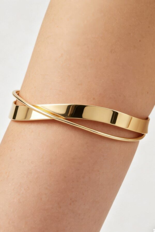 Polished Wrap Arm Cuff - Minimal Open Design