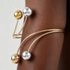 Two-Toned Spiral Beaded Arm Cuff - Sculptural Wrap