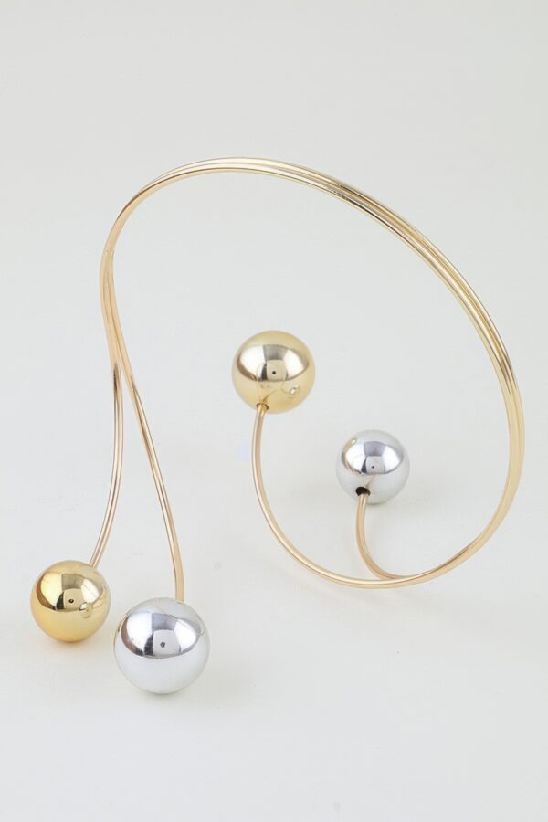 Two-Toned Spiral Beaded Arm Cuff - Sculptural Wrap