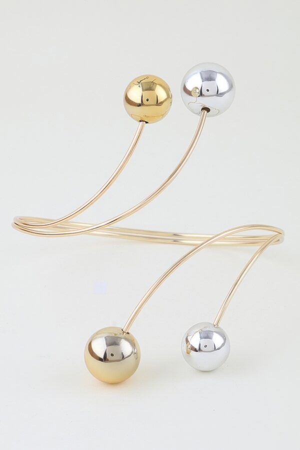 Two-Toned Spiral Beaded Arm Cuff - Sculptural Wrap