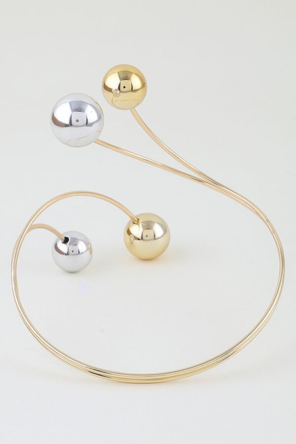 Two-Toned Spiral Beaded Arm Cuff - Sculptural Wrap