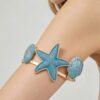 Under The Sea Open Arm Cuff with Starfish & Shell