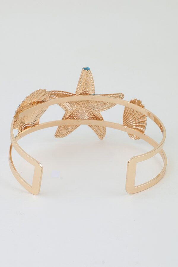 Under The Sea Open Arm Cuff with Starfish & Shell