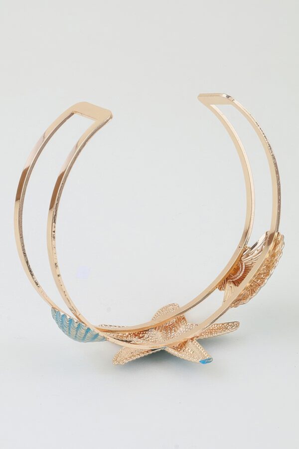 Under The Sea Open Arm Cuff with Starfish & Shell
