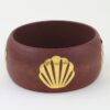 Grain Cuff Bracelet with Clam Inlays - Wide Band