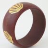 Grain Cuff Bracelet with Clam Inlays - Wide Band