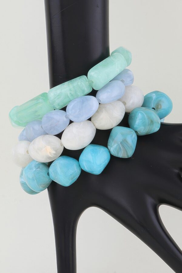 Multi Marble Stone Beaded Bracelet - Layered Look
