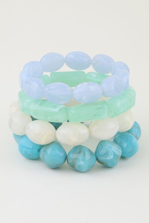 Multi Marble Stone Beaded Bracelet - Layered Look