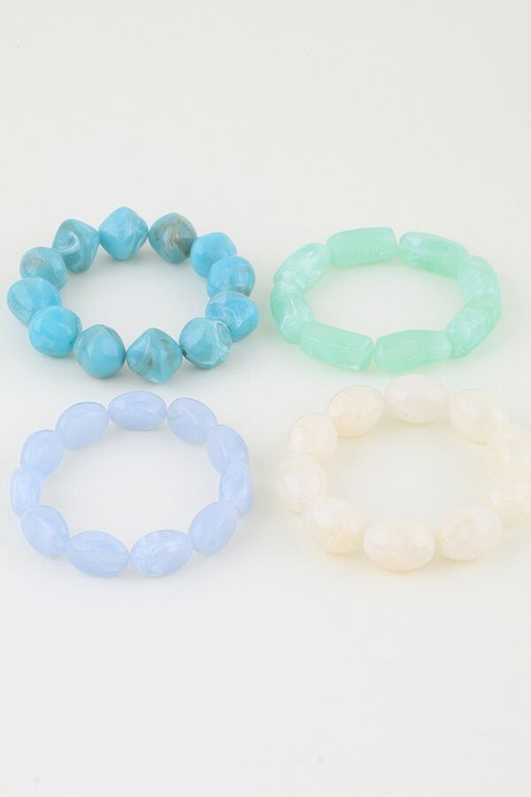 Multi Marble Stone Beaded Bracelet - Layered Look