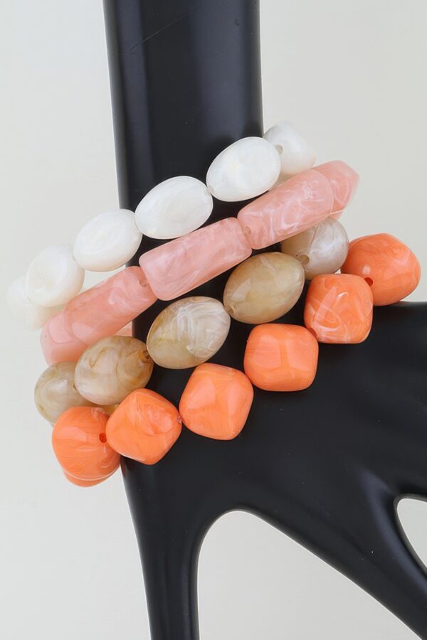 Multi Marble Stone Beaded Bracelet - Layered Look