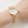 Polished Box Chain Watch Bracelet with Stone Markers