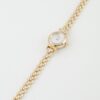 Polished Box Chain Watch Bracelet with Stone Markers