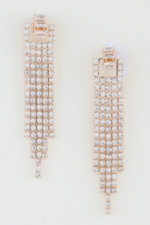 Cubic Zirconia Drop Earrings - Tapered Cascade