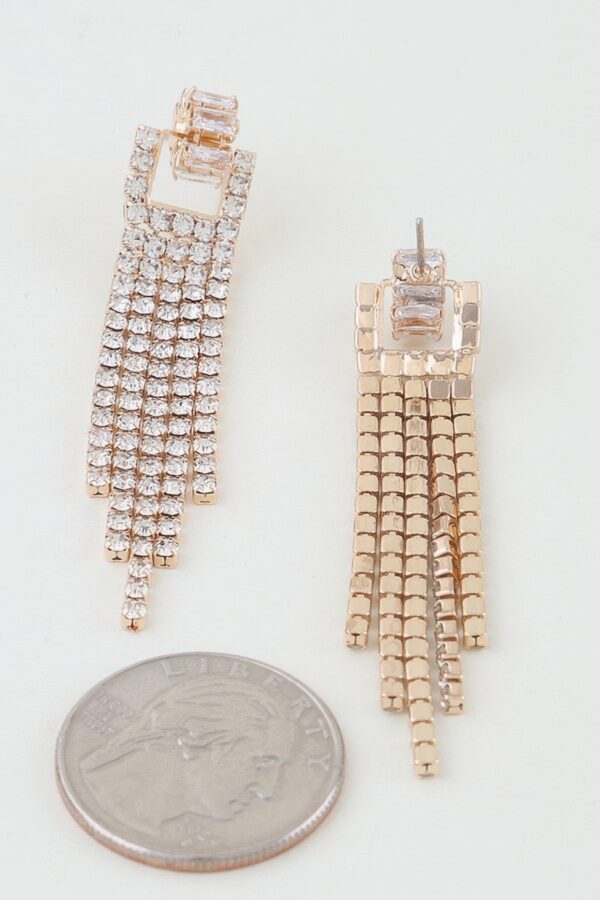 Cubic Zirconia Drop Earrings - Tapered Cascade