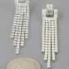 Cubic Zirconia Drop Earrings - Tapered Cascade