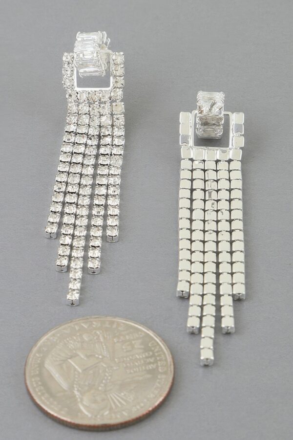 Cubic Zirconia Drop Earrings - Tapered Cascade