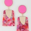 Retro Mosaic Geometric Long Statement Earrings