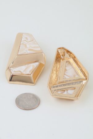 Abstract Mirror Gemstone Statement Earrings